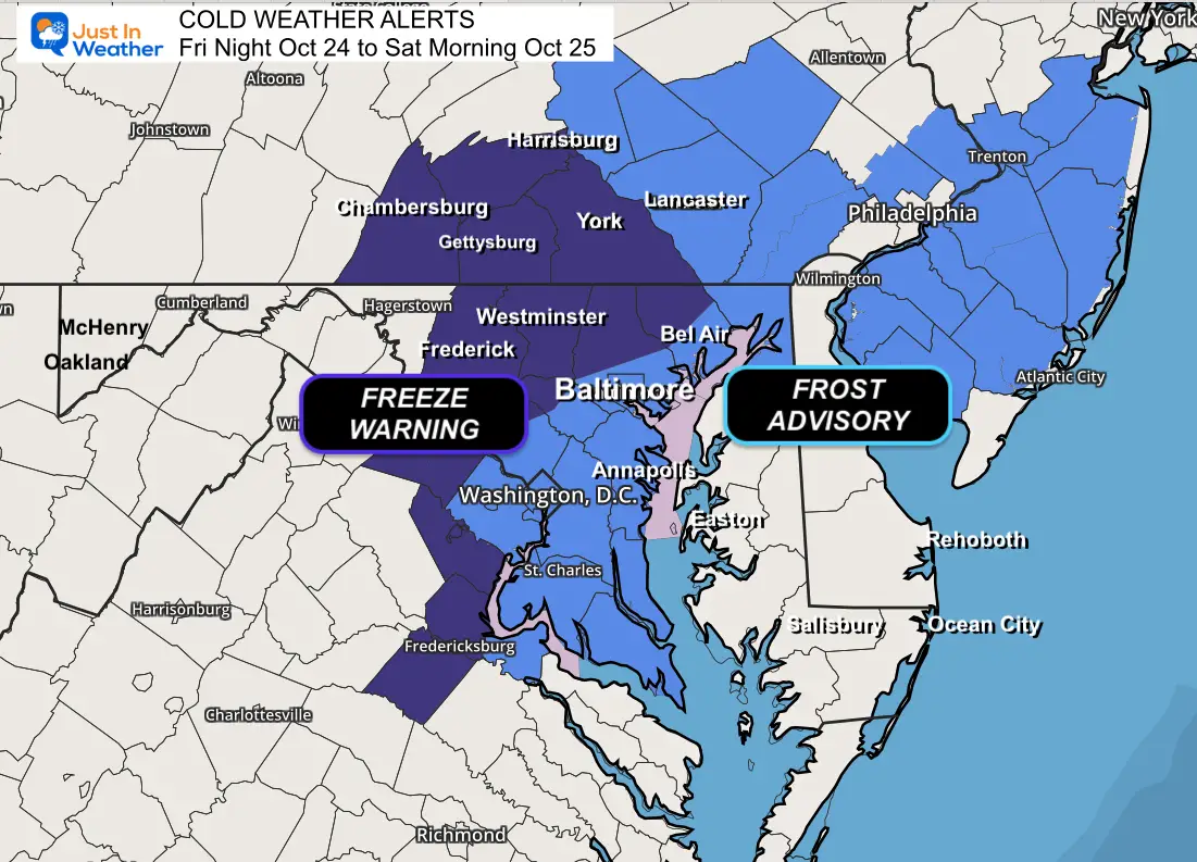 October 25 Frost and Freeze Warning