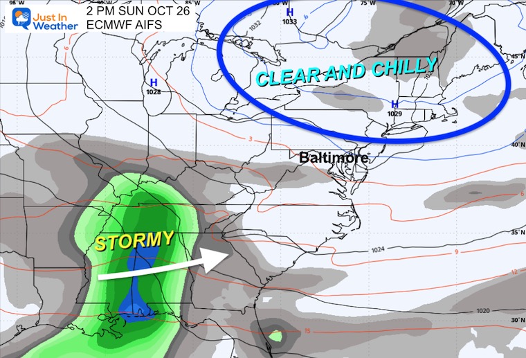 October 24 weather storm forecast Sunday