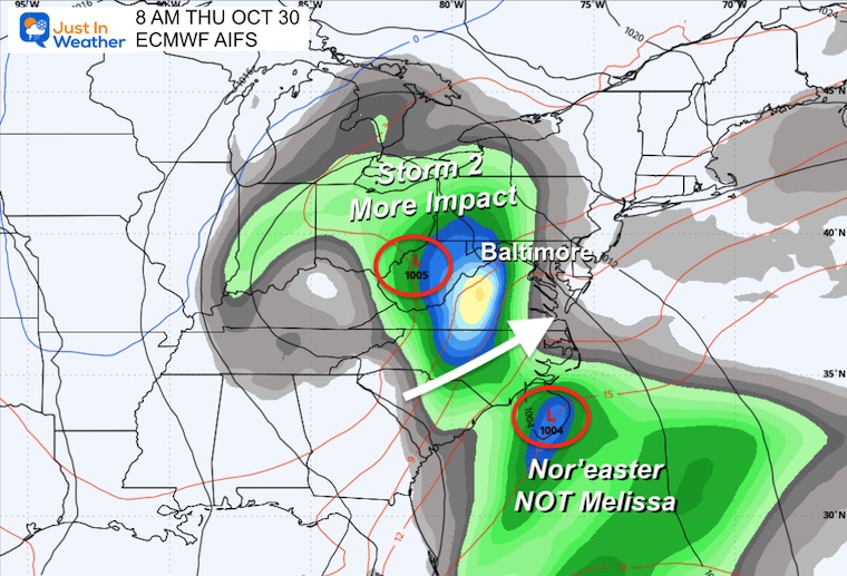 October 24 weather storm forecast Thursday Hurricane Melissa
