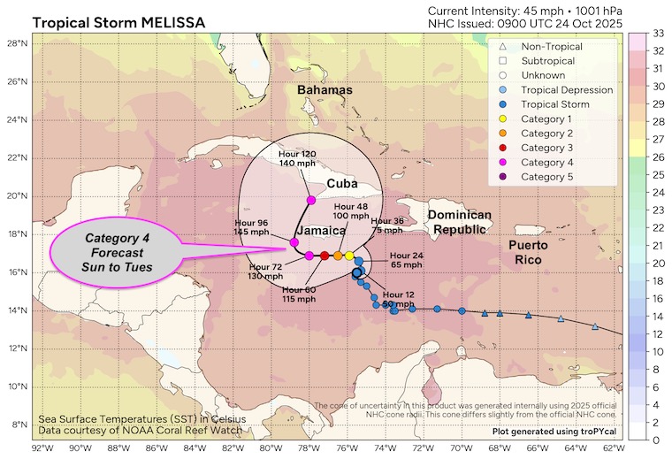 October 24 tropical storm melissa forecast National Hurricane Center