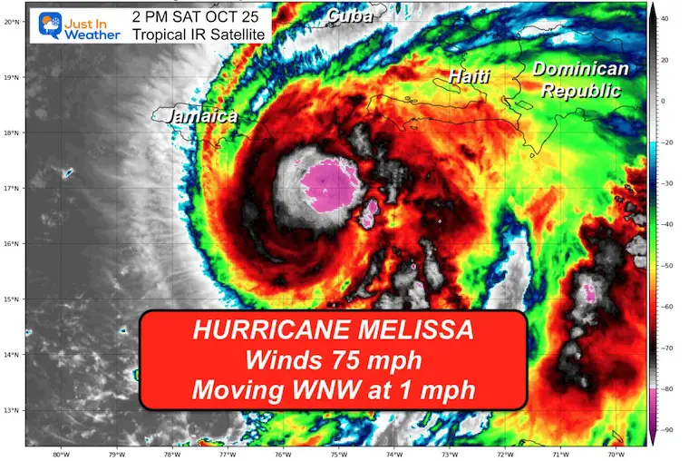 October 25 Hurricane Melissa Satellite Saturday afternoon