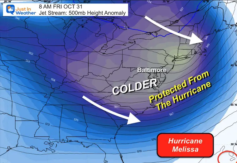 October 25 weather jet stream forecast Friday