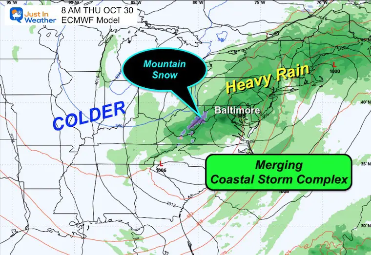 October 25 weather storm forecast Thursday
