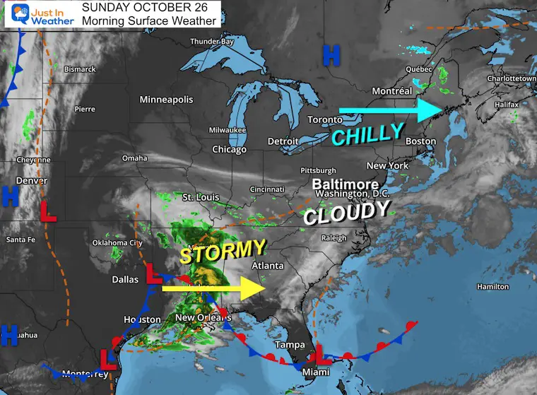 October 26 weather Sunday morning