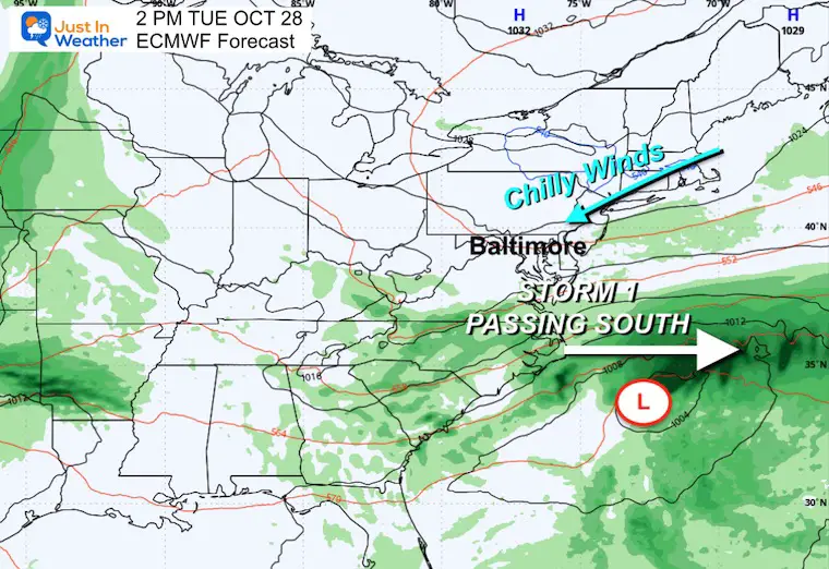 October 27 weather storm Tuesday afternoon