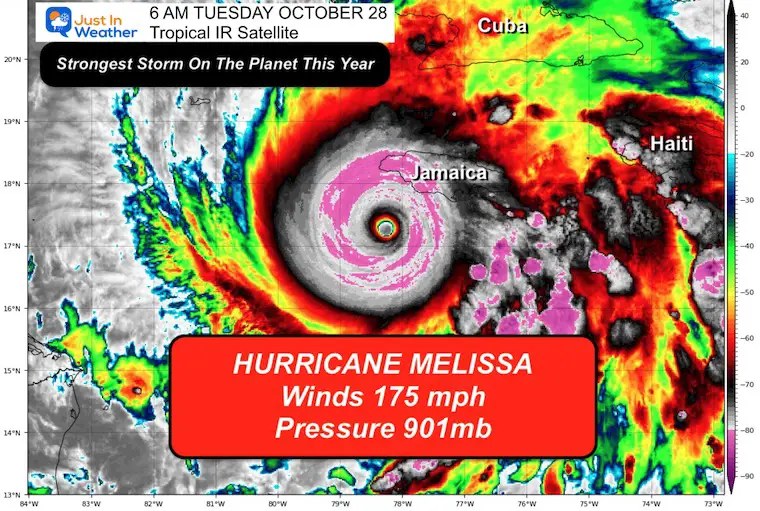 October 28 Hurricane Melissa Satellite Tuesday Morning