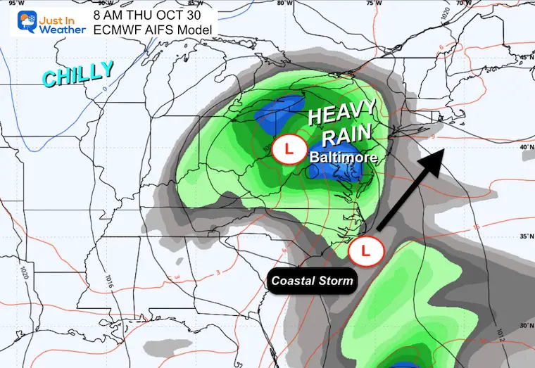 October 28 weather rain storm forecast Thursday morning