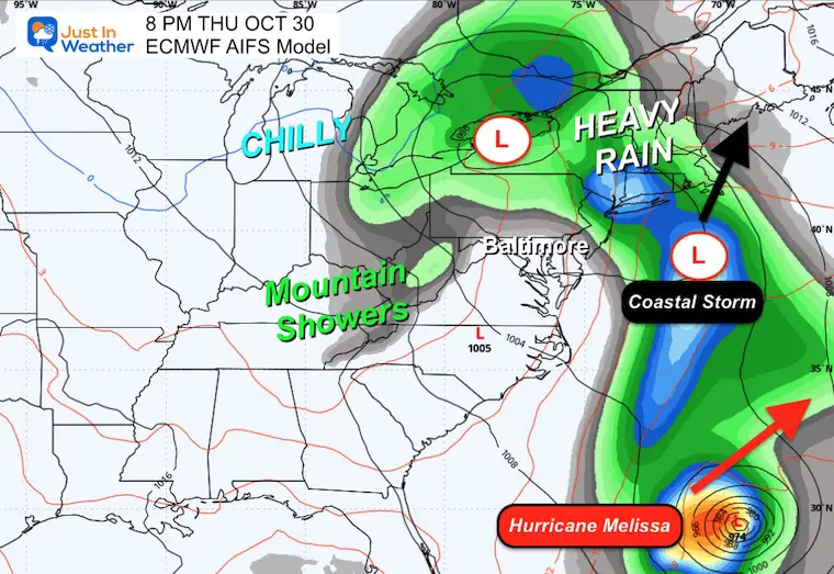 October 28 weather rain storm forecast Thursday night