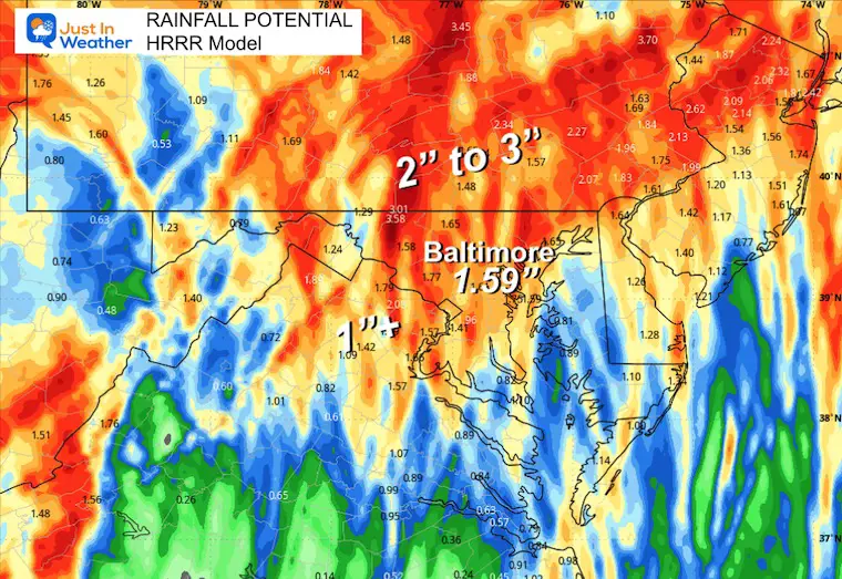 October 29 storm rain total HRRR