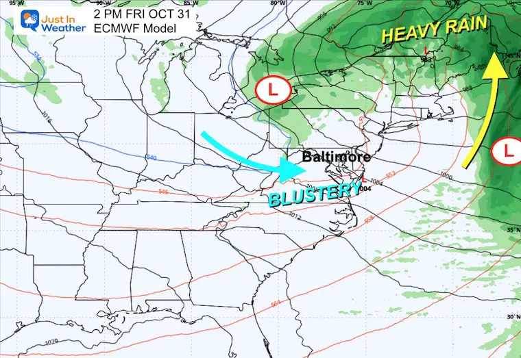 October 29 weather storm forecast Halloween Friday