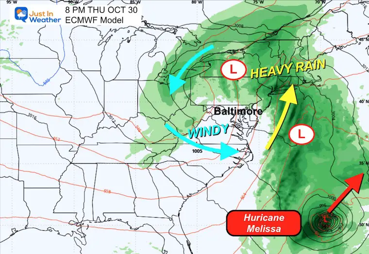 October 29 weather storm forecast Thursday Night