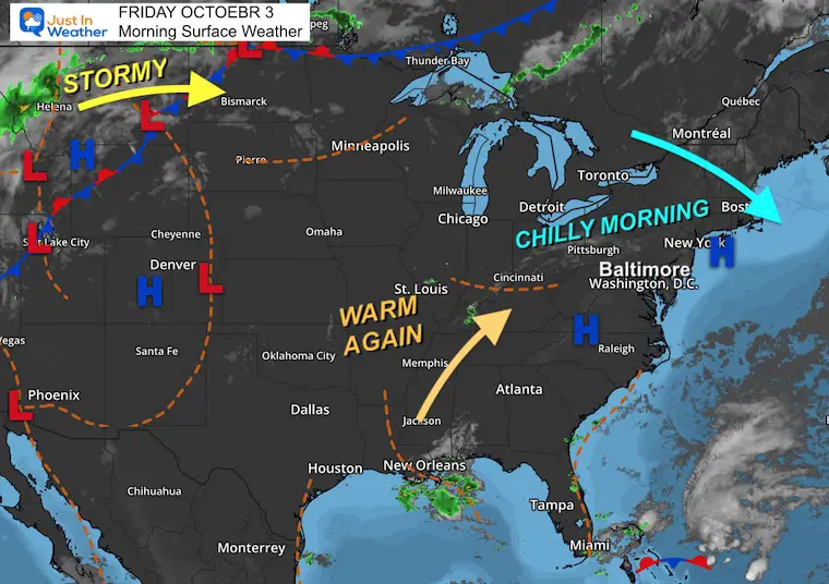 October 3 weather Friday morning