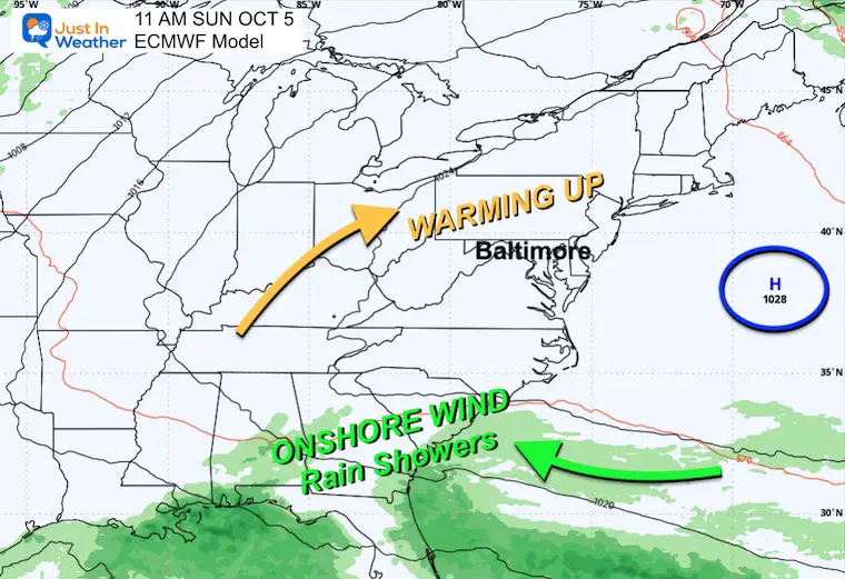 October 3 weather Sunday Warmer