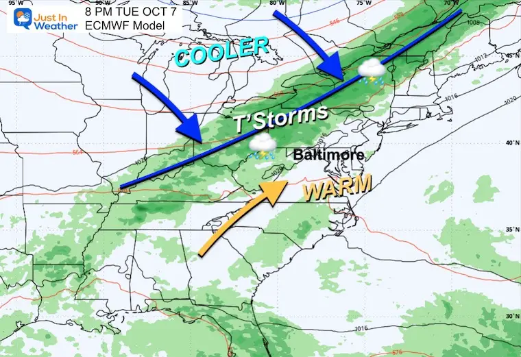 October 3 weather Tuesday ThunderStorms