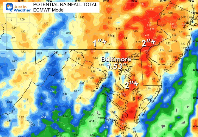 October 30 weather storm forecast rain total ECMWF