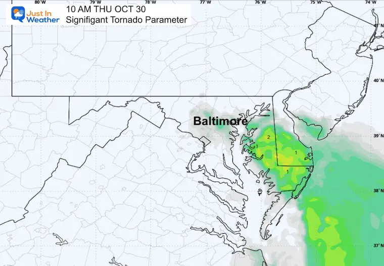October 30 weather rain forecast tornado parameter Thursday morning