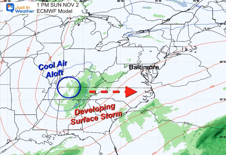 October 31 weather forecast storm Sunday