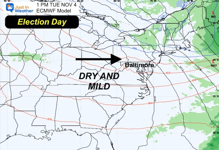 October 31 weather forecast storm Tuesday