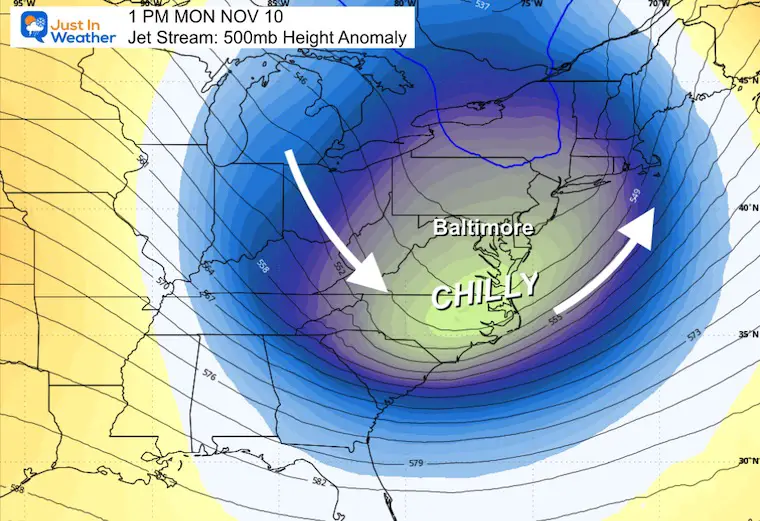 October 31 weather jet stream forecast next November 10