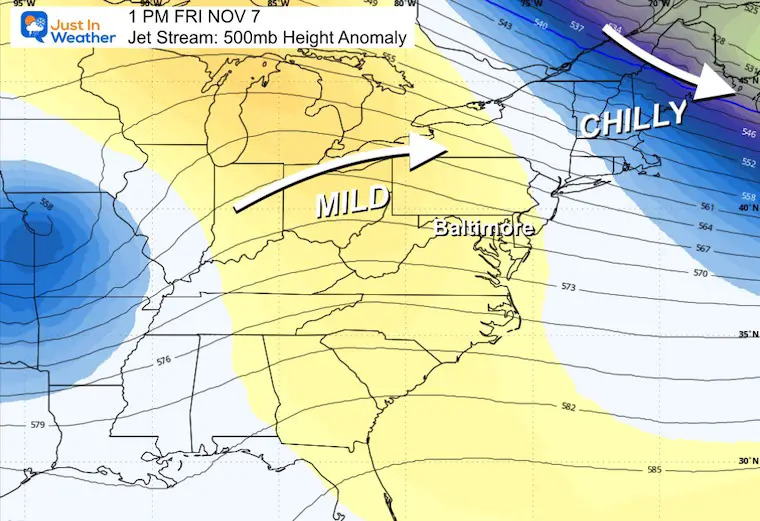 October 31 weather jet stream forecast next Friday