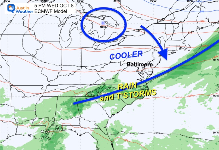 October 4 rain forecast Wednesday afternoon