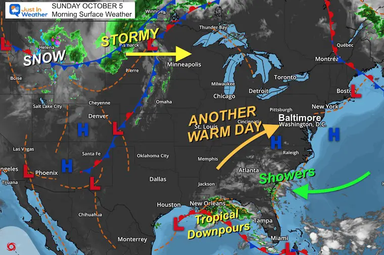 October 5 weather Sunday morning
