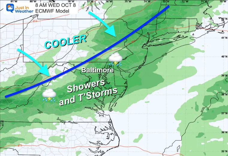 October 5 weather forecast rain storm Wednesday morning