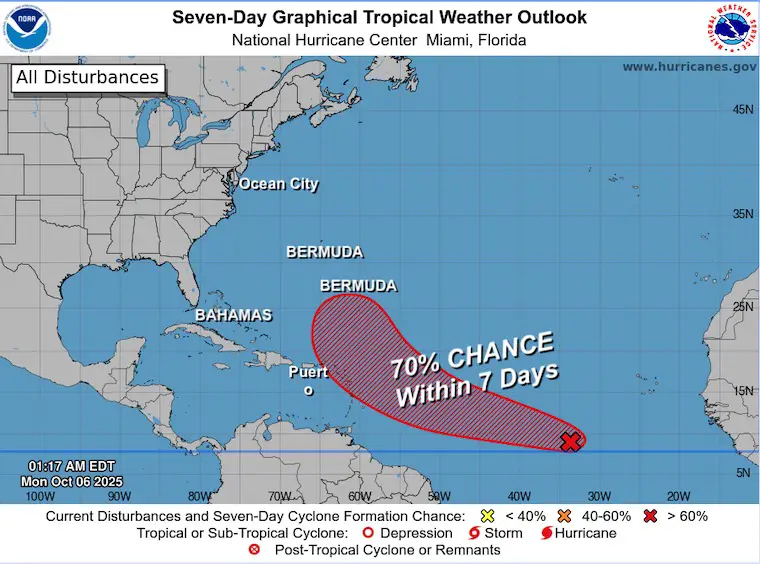 October 6 weather tropical Atlantic outlook NHC
