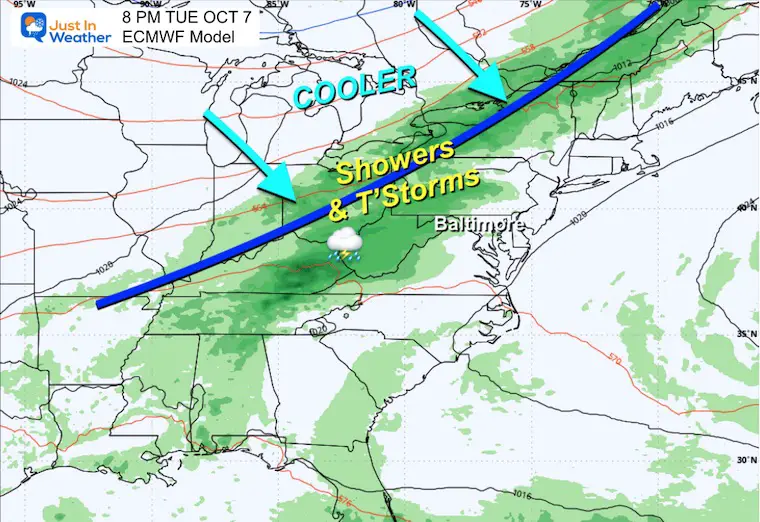 October 6 weather storm forecast Tuesday