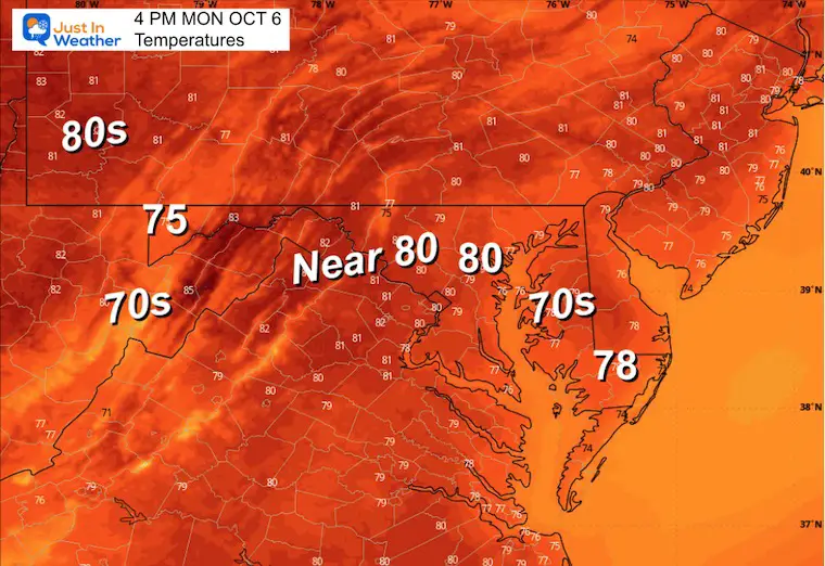 Ocean 7 weather temperatures Monday afternoon