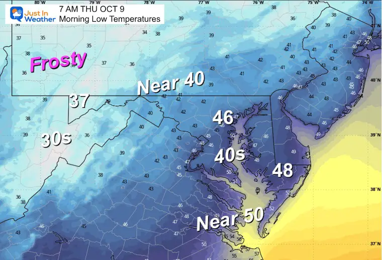 Ocean 7 weather temperatures Thursday morning