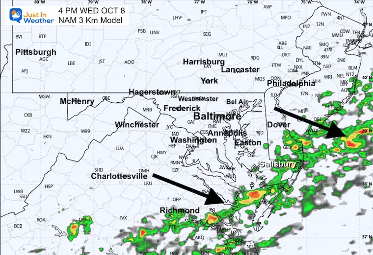 ScreenshotOctober 7 weather rain forecast radar Wednesday afternoon