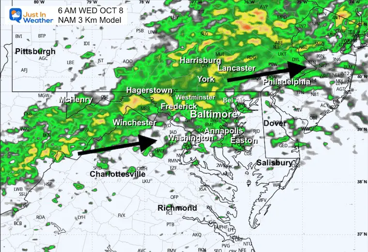 ScreenshotOctober 7 weather rain forecast radar Wednesday morning