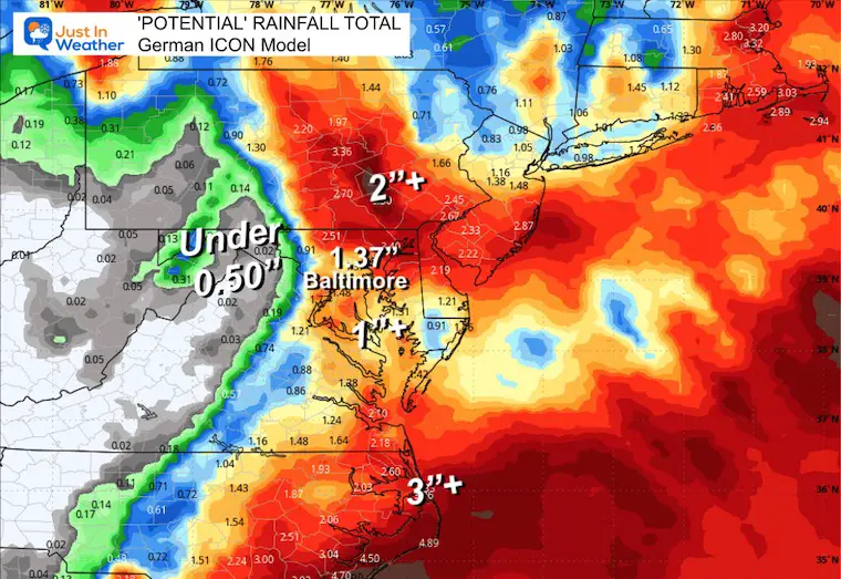 October 9 weather rain forecast ICON