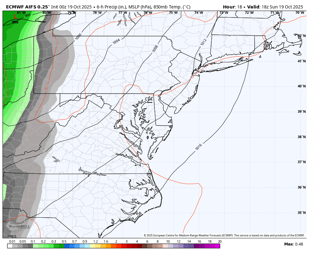 October 19 weather forecast storm Sunday