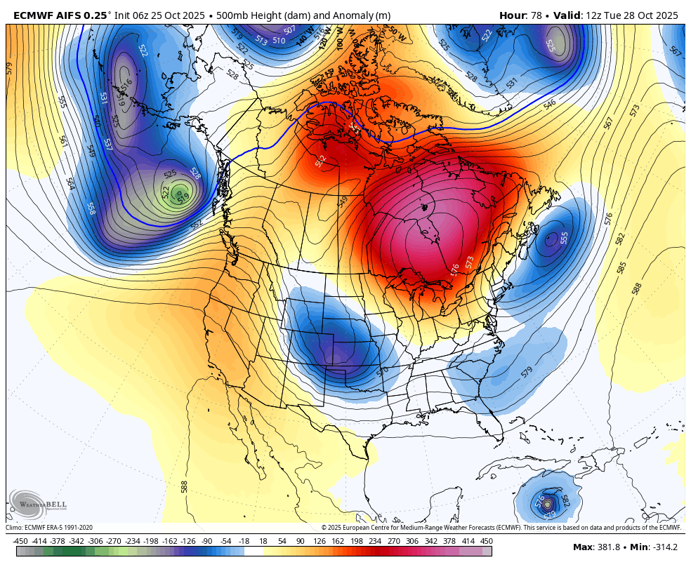 October 25 polar jet stream and Hurricane Melissa forecast