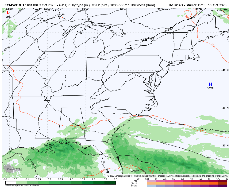 October 3 weather outlook