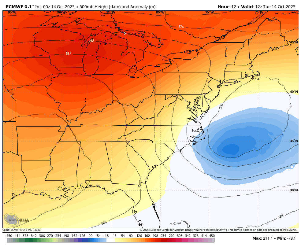 October 14 weather forecast jet stream
