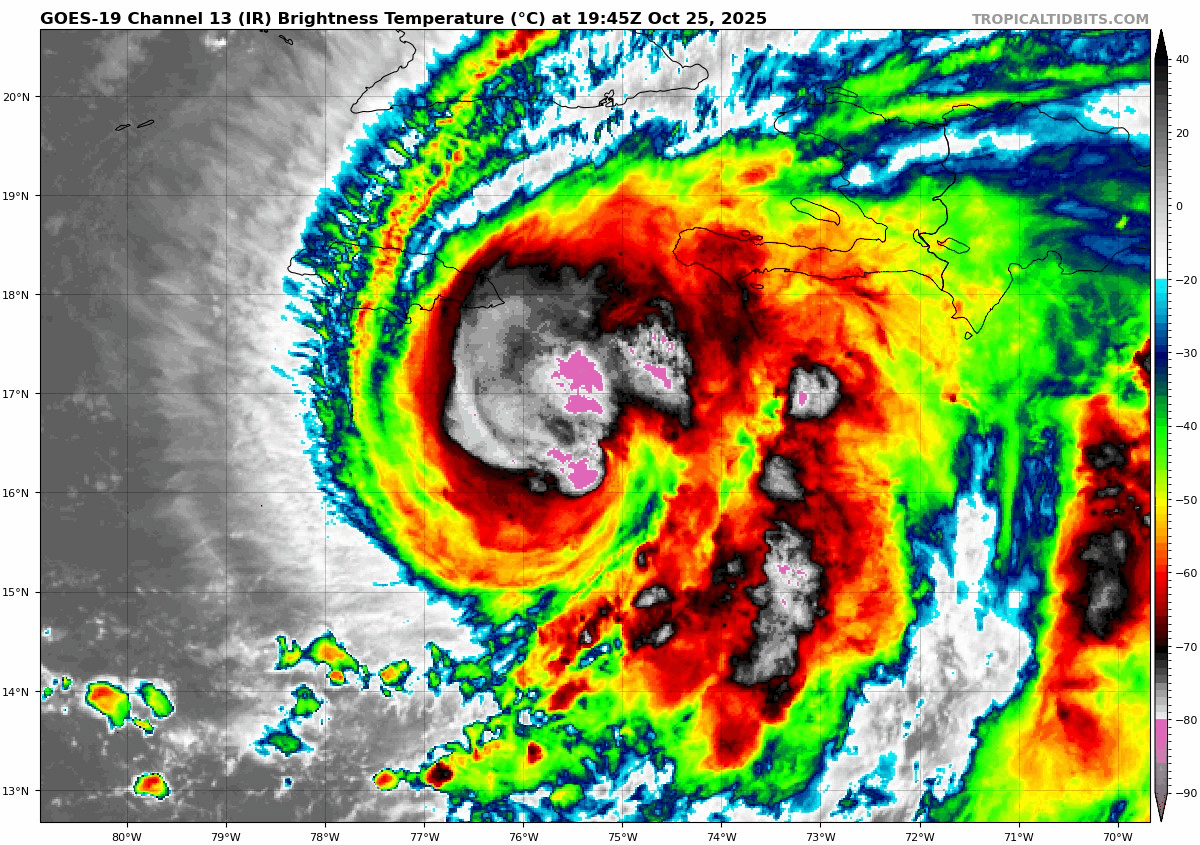 October 26 Hurricane Melissa Saturday evening satellite loop