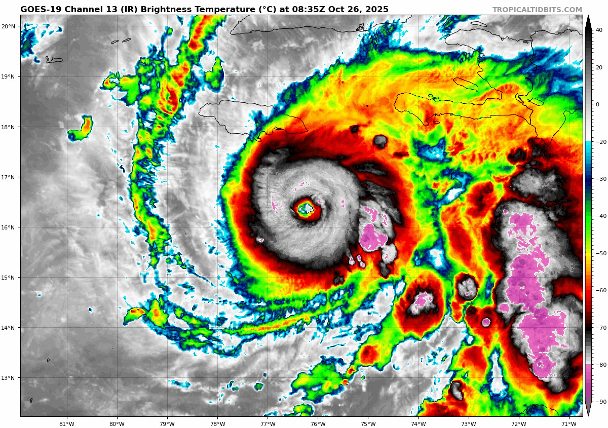 October 26 satellite loop Hurricane Melissa Sunday Morning