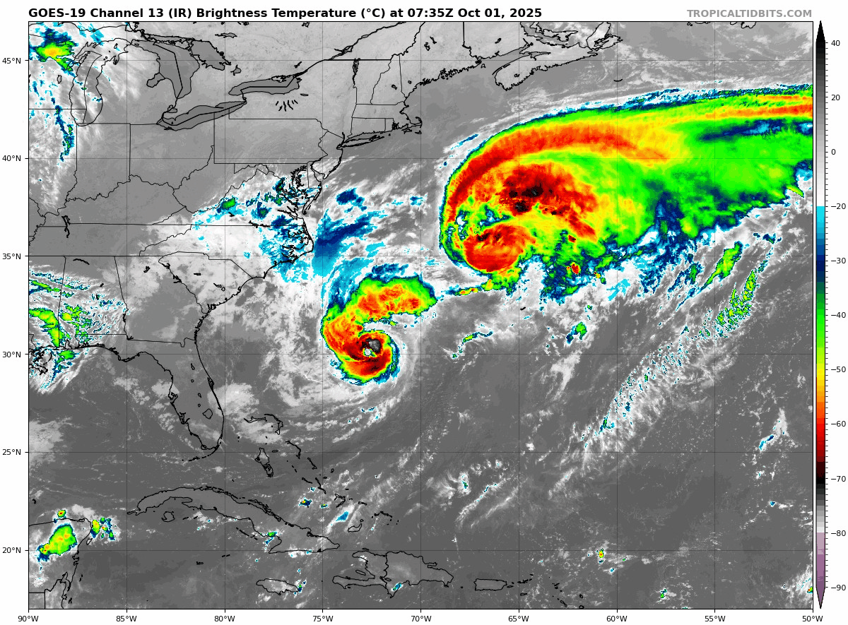 October 1 weather hurricane imelda and humberto satellite Wednesday