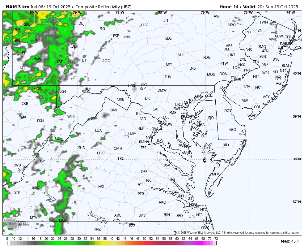 October 19 weather forecast rain radar storm
