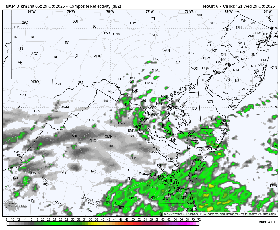 October 29 weather rain forecast Wednesday