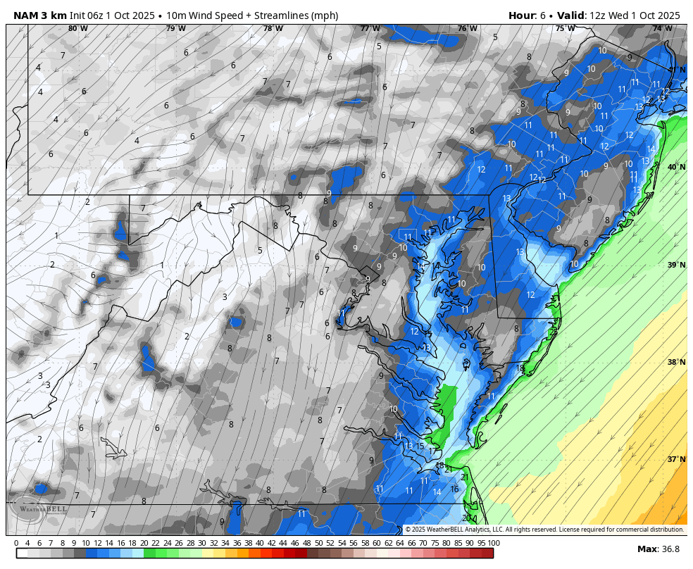 October 1 weather wind forecast Wednesday
