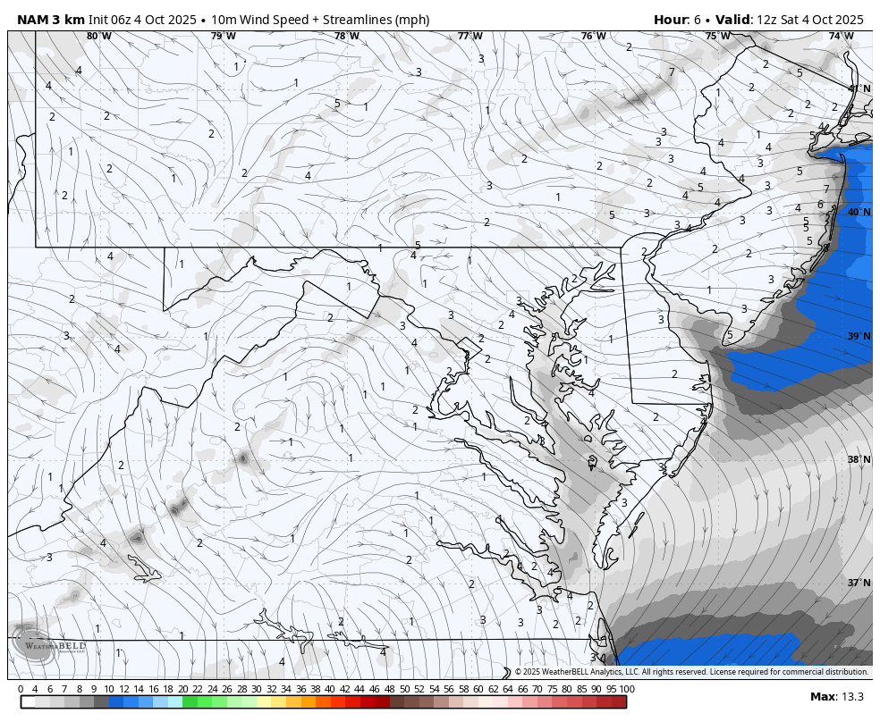 October 4 weather wind Saturday