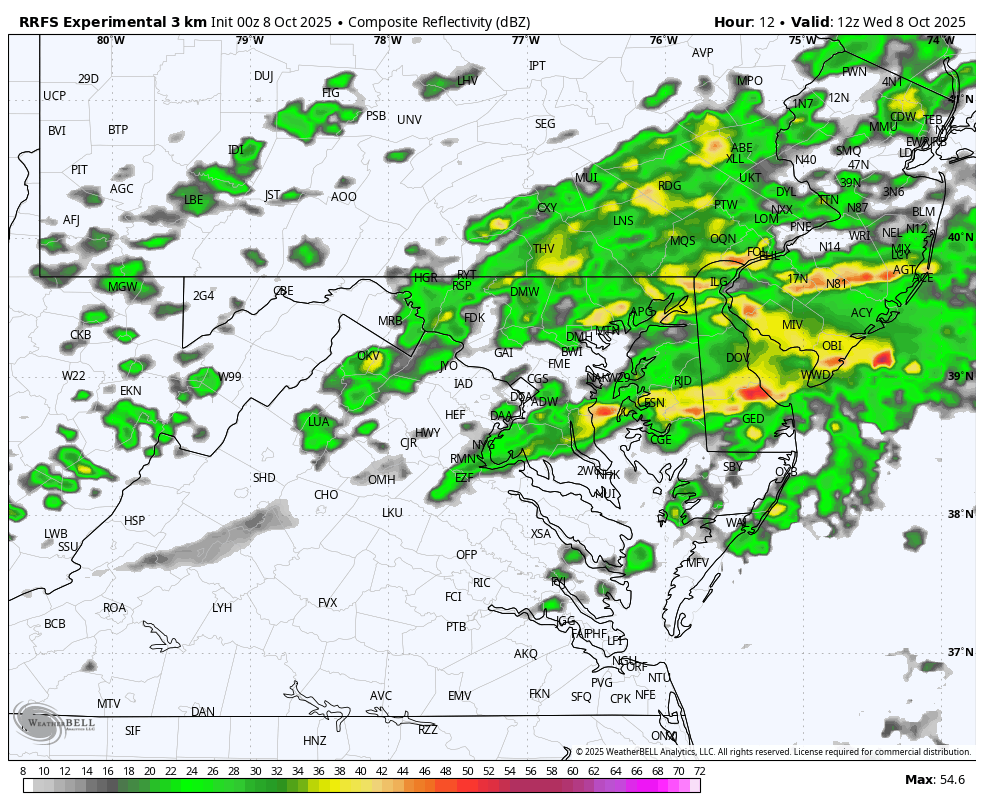 October 8 weather rain radar forecast