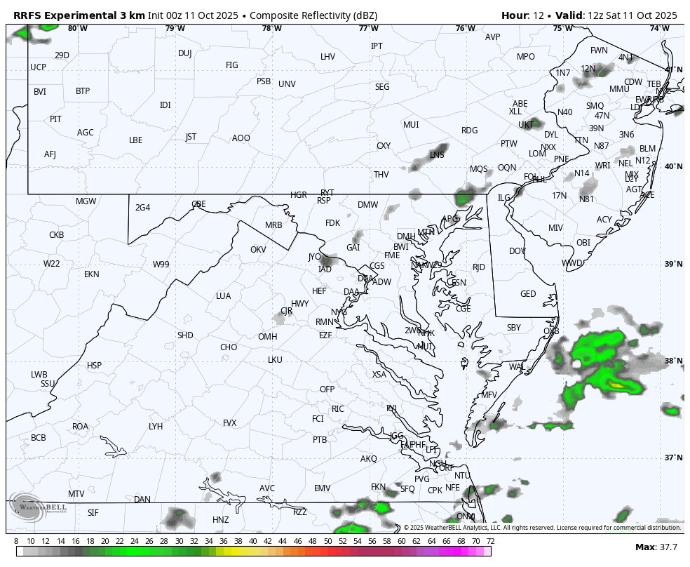 October 11 weather forecast rain radar Saturday