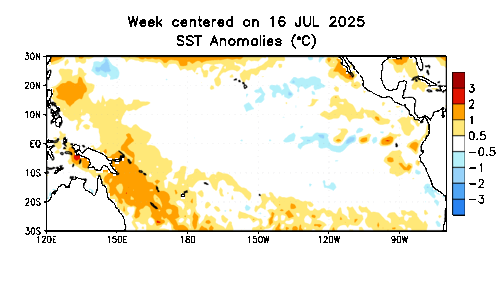 Pacific Ocean Sea Surface Temperatures Anomalies October