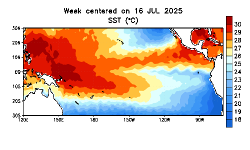 Pacific Ocean Sea Surface Temperatures October