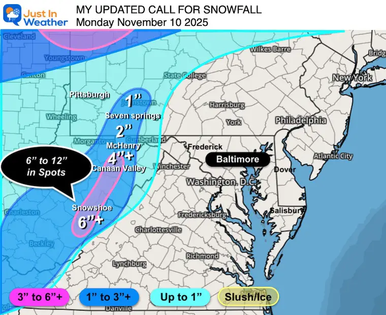 November 10 weather snow forecast